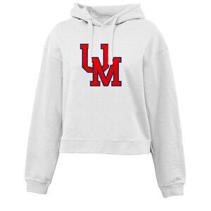 Ole Miss UM Monagram Women's Waist length Hoodie WHITE